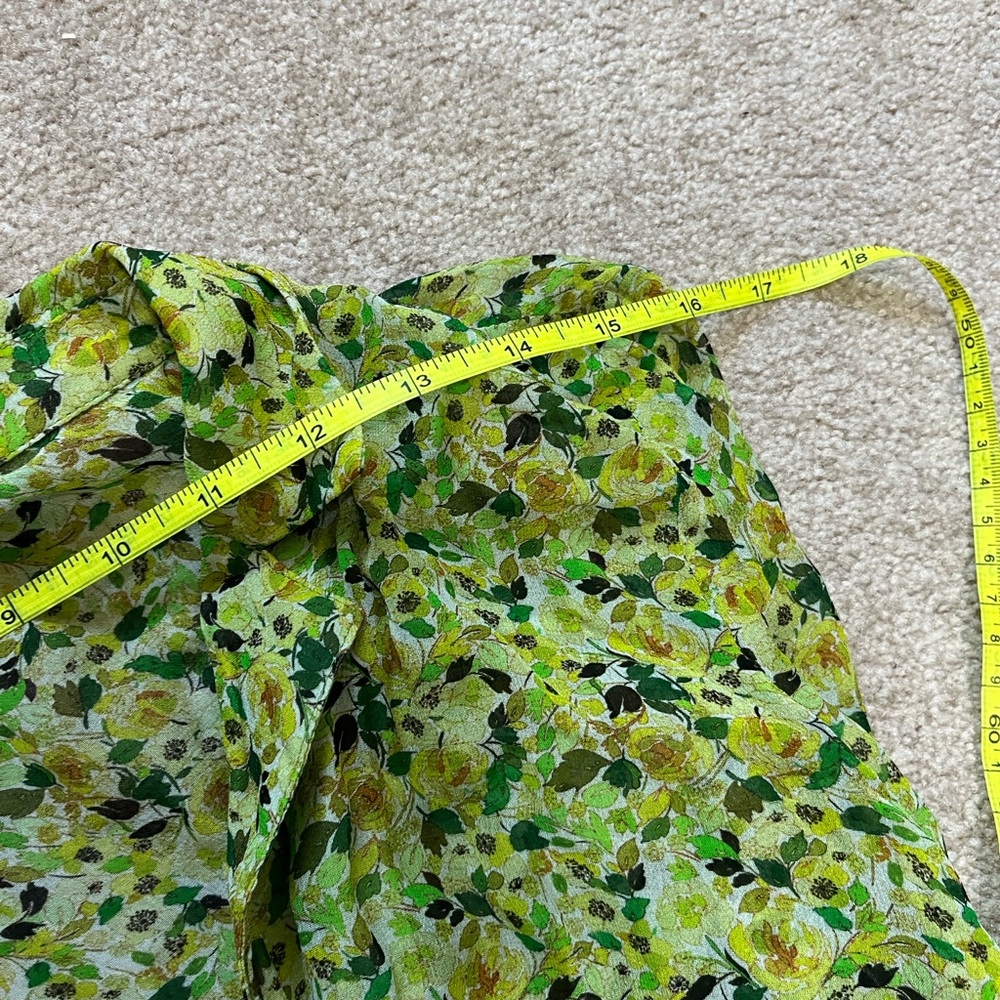 Favorite Daughter The Lover Chiffon Boho Crop Wrap Top XS Green Anthropology - Picture 8 of 10